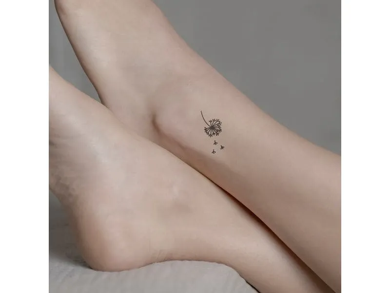minink Tattoo Löwenzahn mit Samen Grösse: S (3.0 cm x 4.0 cm)