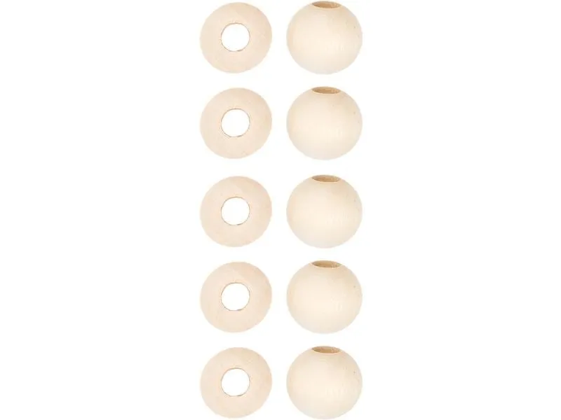 lalana Holzperlen mit Grossloch 20 mm, 10 Stück lalana Holzperlen mit Grossloch 20 mm, 10 Stück