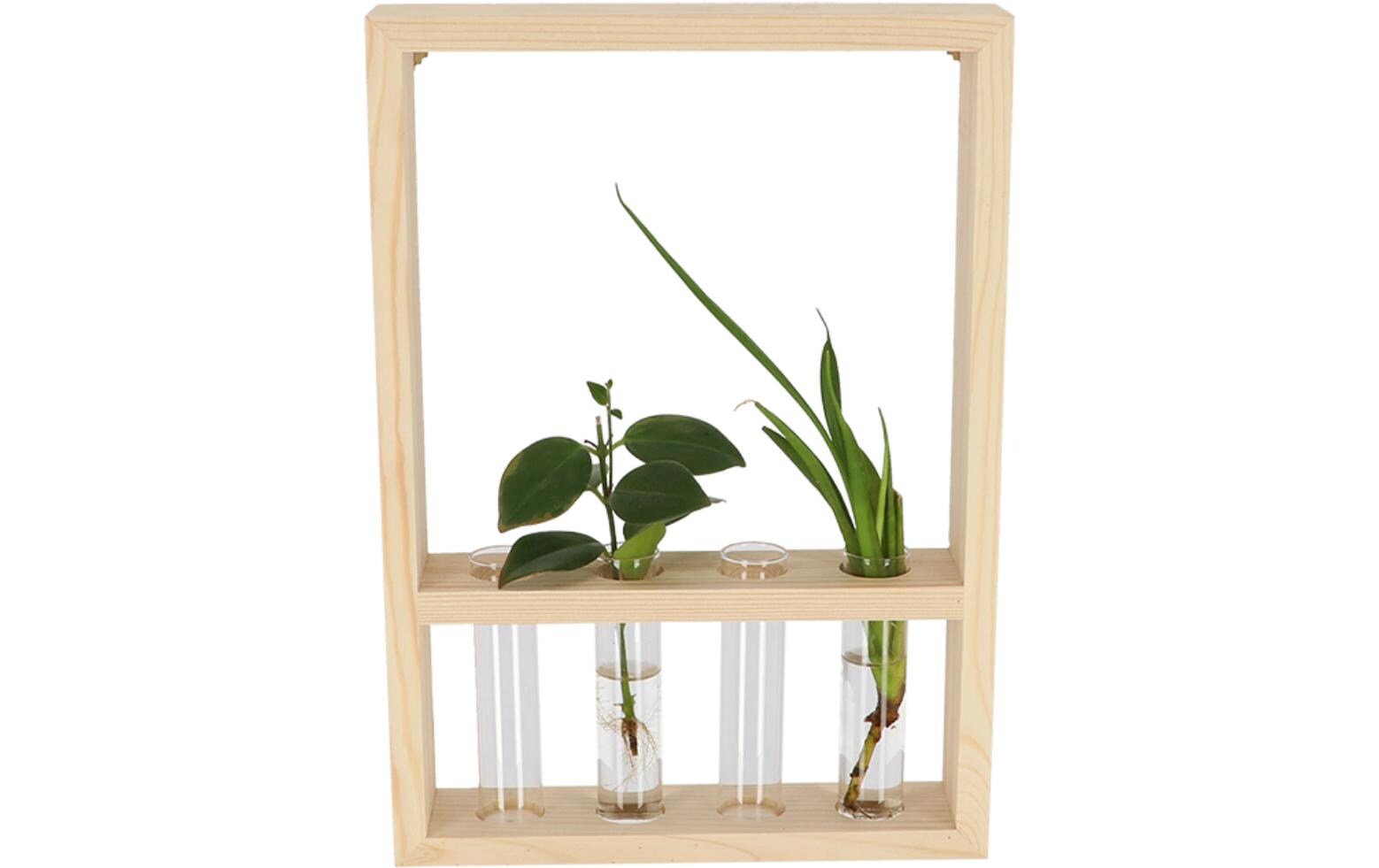Esschert Design Reagenzglaswandrahmen S 38 cm, Nature/Transparent