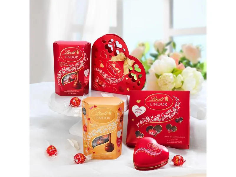Lindt Schokoladen-Pralinen Lindor Kugeln Milch Herz 62 g Lindt Schokoladen-Pralinen Lindor Kugeln Milch Herz 62 g