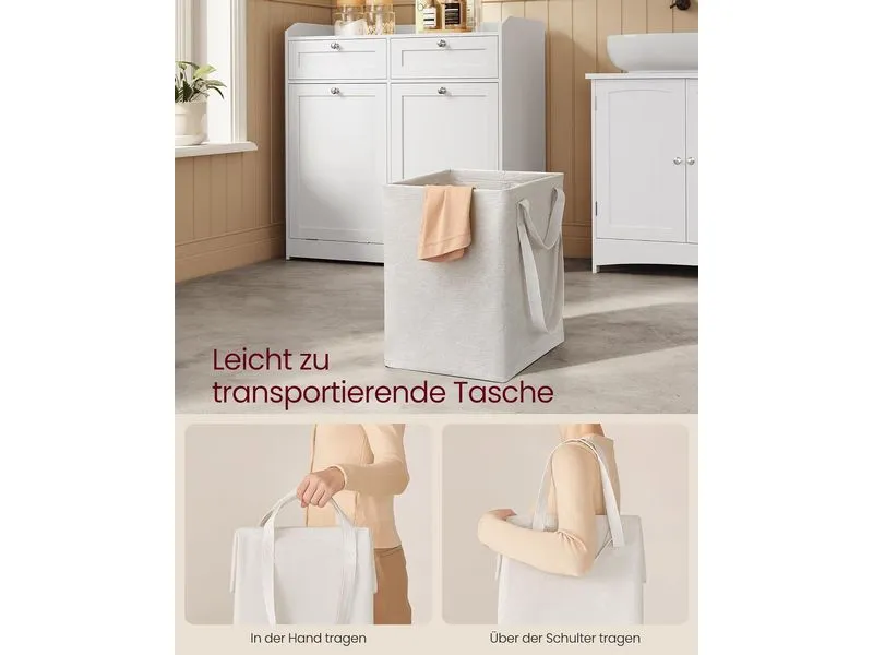 VASAGLE Kommode Landhausstil 40 x 80 cm, Weiss