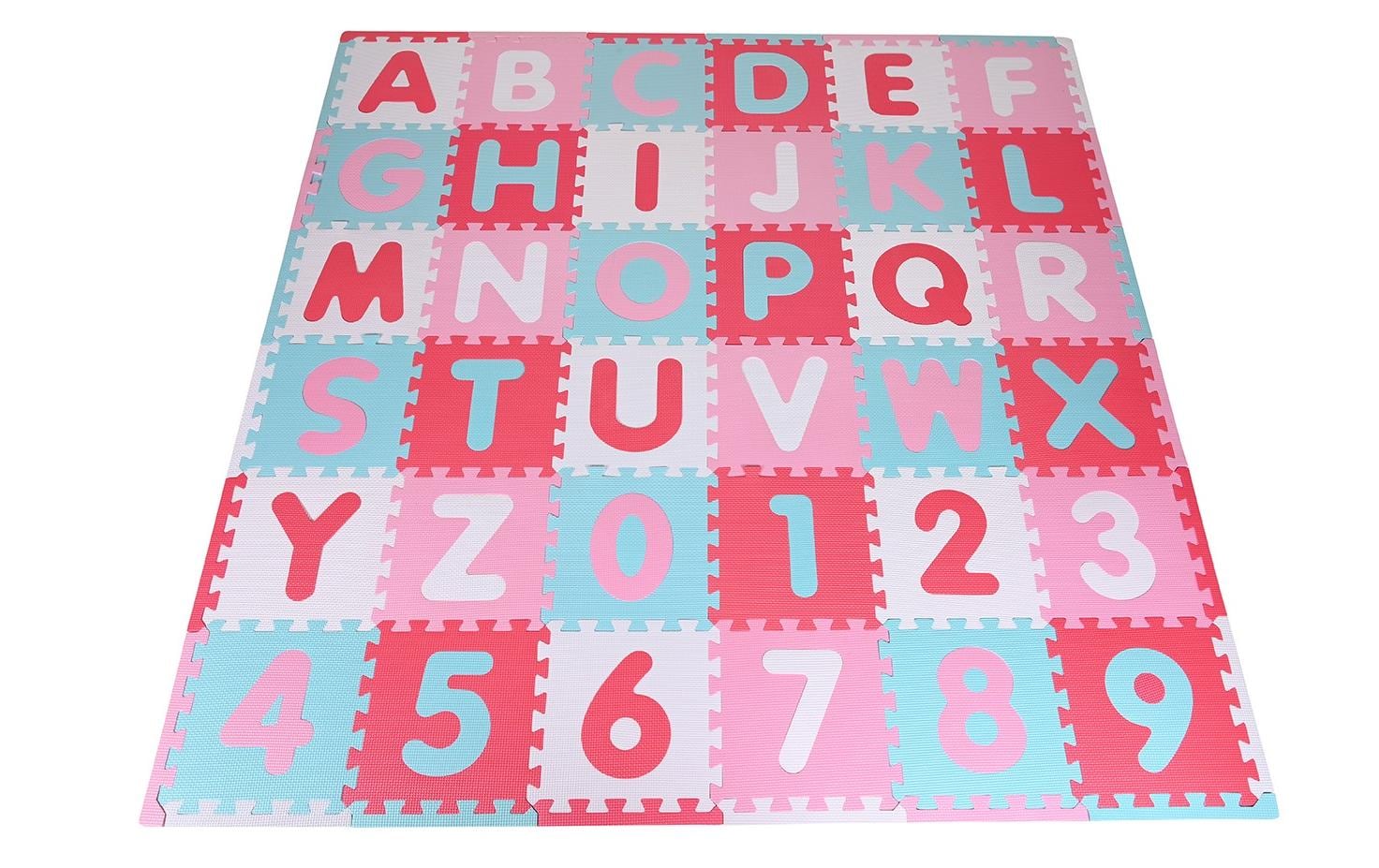 Knorrtoys Puzzlematte Alphabet + Zahlen pink-rosa