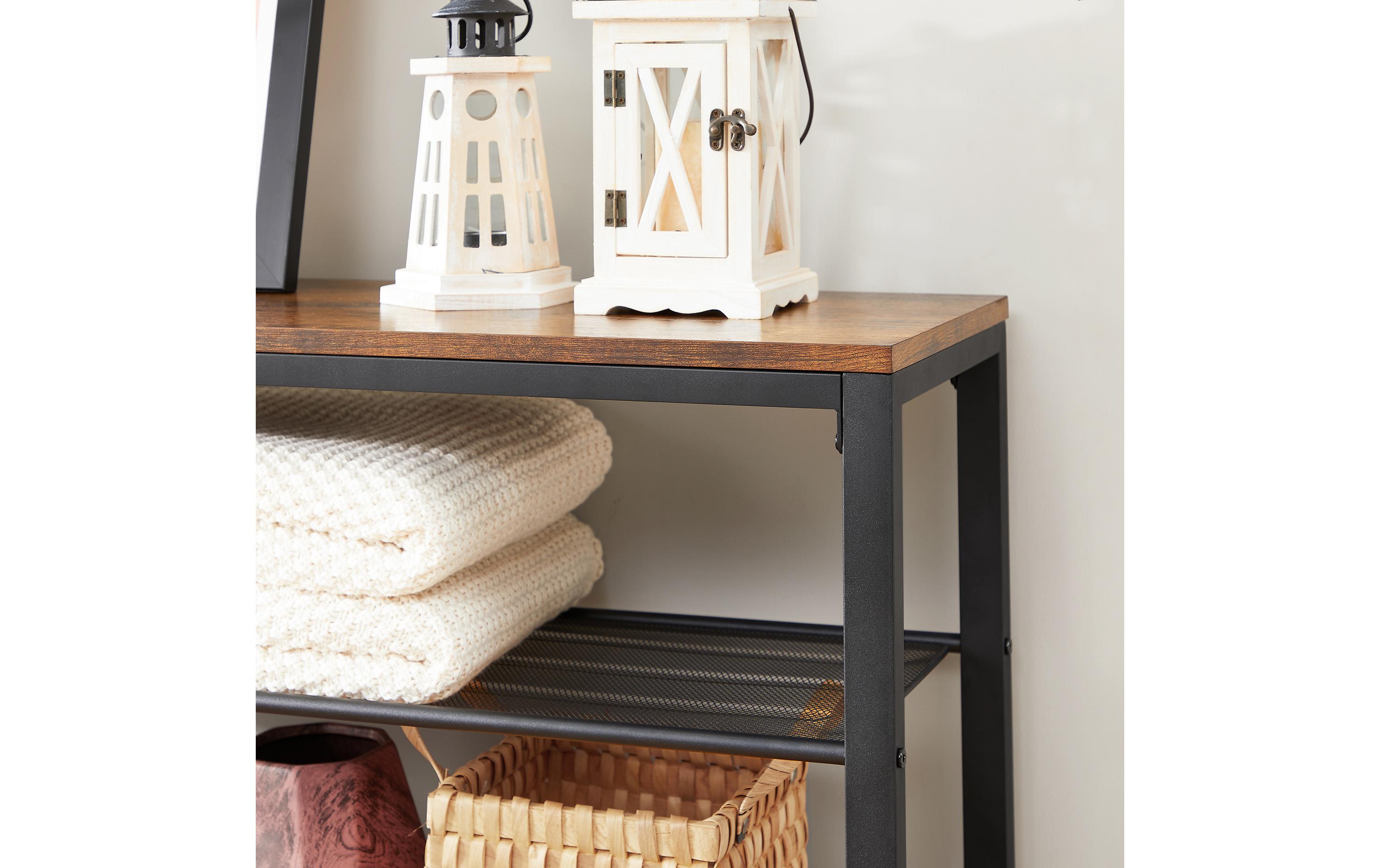 VASAGLE Schuhregal mit 5 Ablagen 100 x 110 cm, Braun/Schwarz