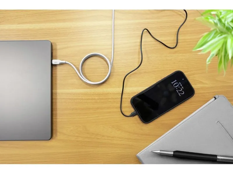Ansmann Magnetisches Silikonkabel USB-C auf USB-C, weiss, 120 cm