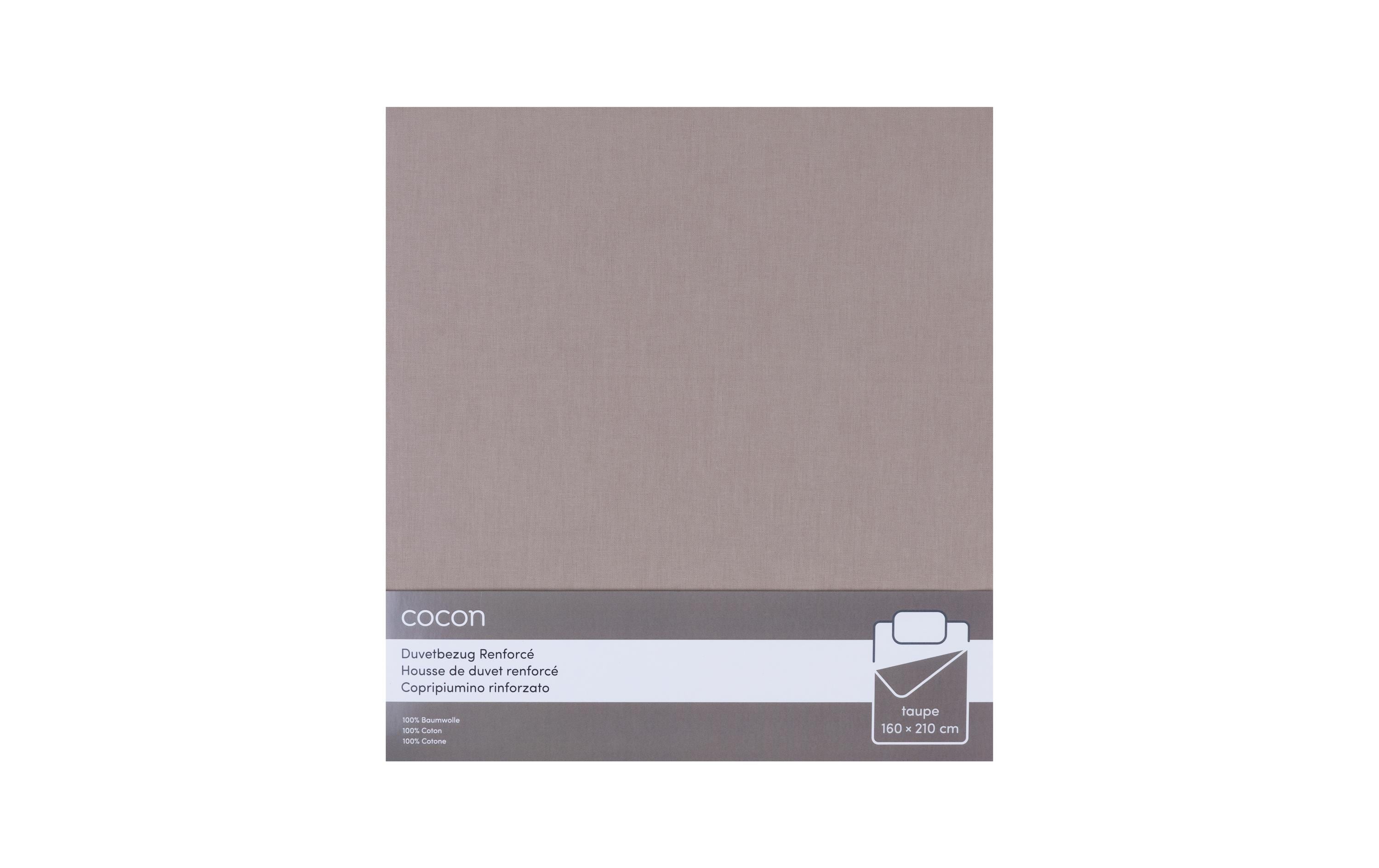 COCON Duvetbezug Renforcé 160 x 200 cm, Taupe
