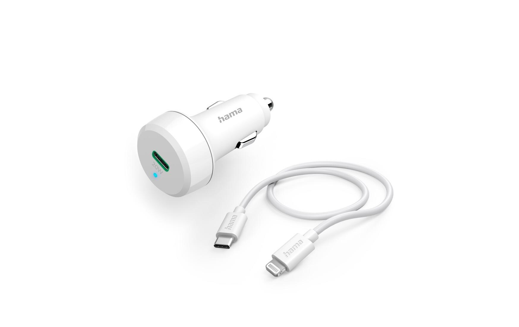 Hama Autoladegerät Car Charger Lightning 20 W Weiss Hama Autoladegerät Car Charger Lightning 20 W Weiss