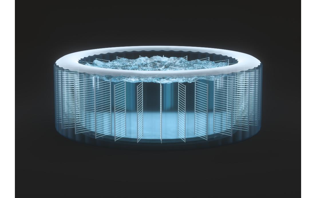 Intex 4-Personen Glow Deluxe Round Bubble Spa Set Ø 196