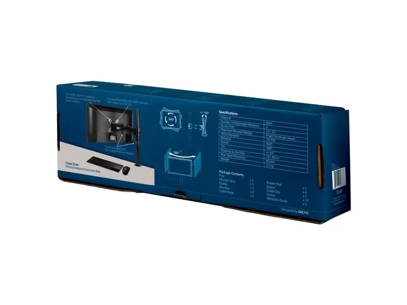 Arctic Cooling Tischhalterung Z1 Basic bis 15 kg – Schwarz Arctic Cooling Tischhalterung Z1 Basic bis 15 kg – Schwarz