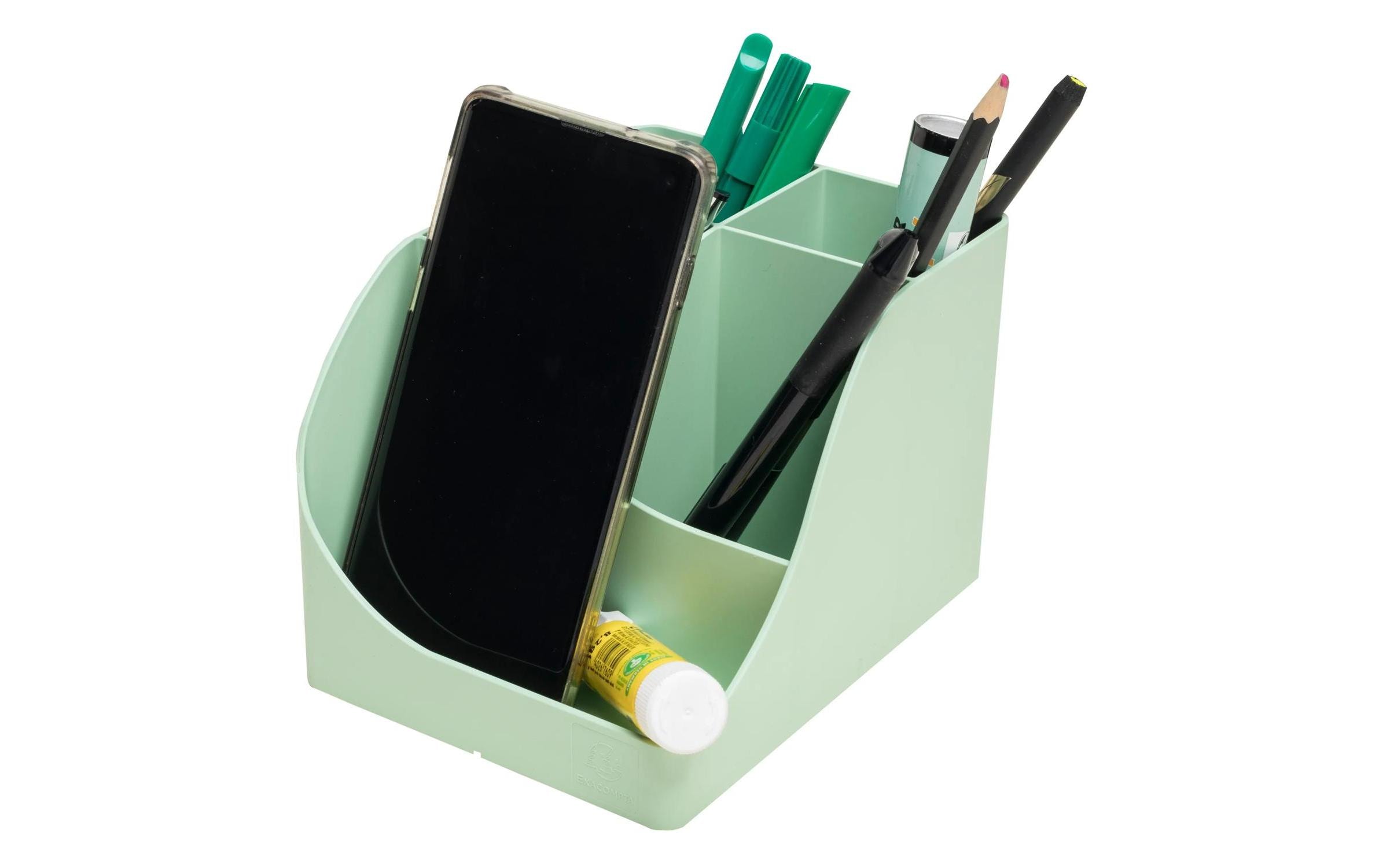 Exacompta Stiftehalter Pen Wave AutentiK, 5 Fächer, Salbeigrün