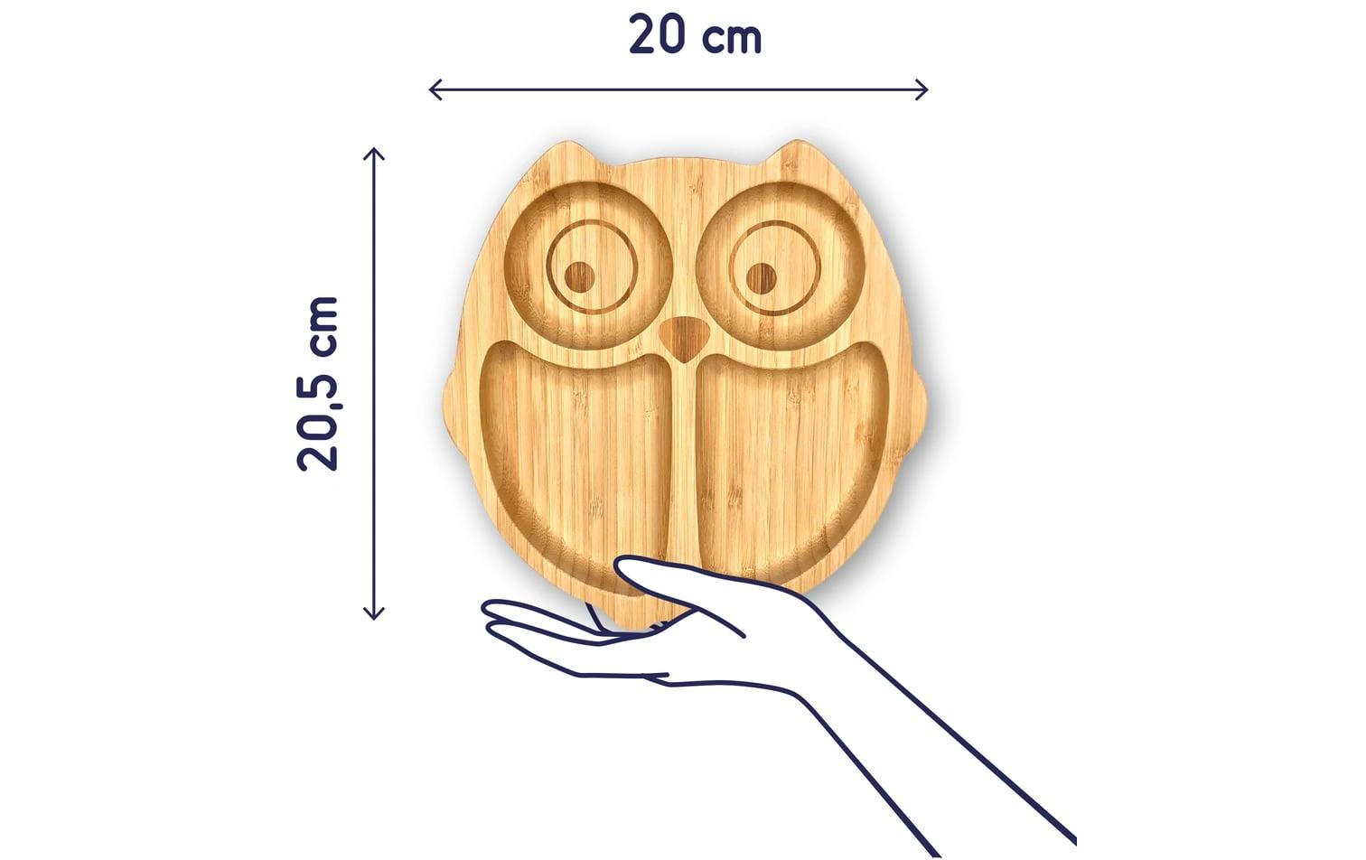 Kleinfuchs Kinderteller Bambus Eule Grün