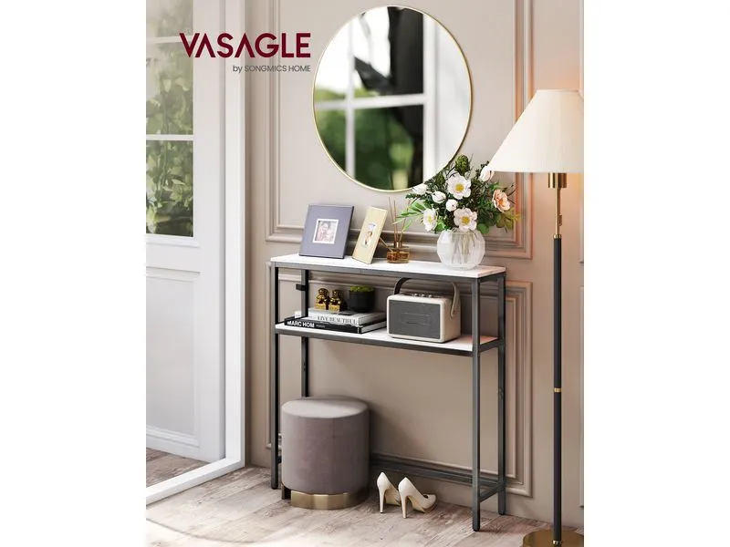 VASAGLE Konsolentisch 80 x 80 cm, Weiss/Schwarz VASAGLE Konsolentisch 80 x 80 cm, Weiss/Schwarz