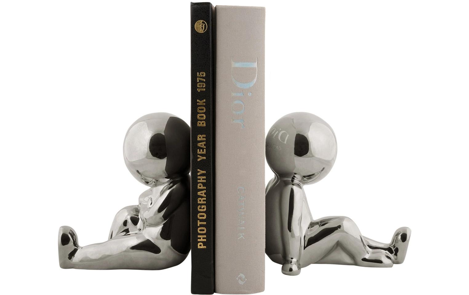 present time Buchstütze Joey 2 Stück, Silber present time Buchstütze Joey 2 Stück, Silber