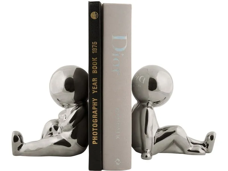 present time Buchstütze Joey 2 Stück, Silber present time Buchstütze Joey 2 Stück, Silber