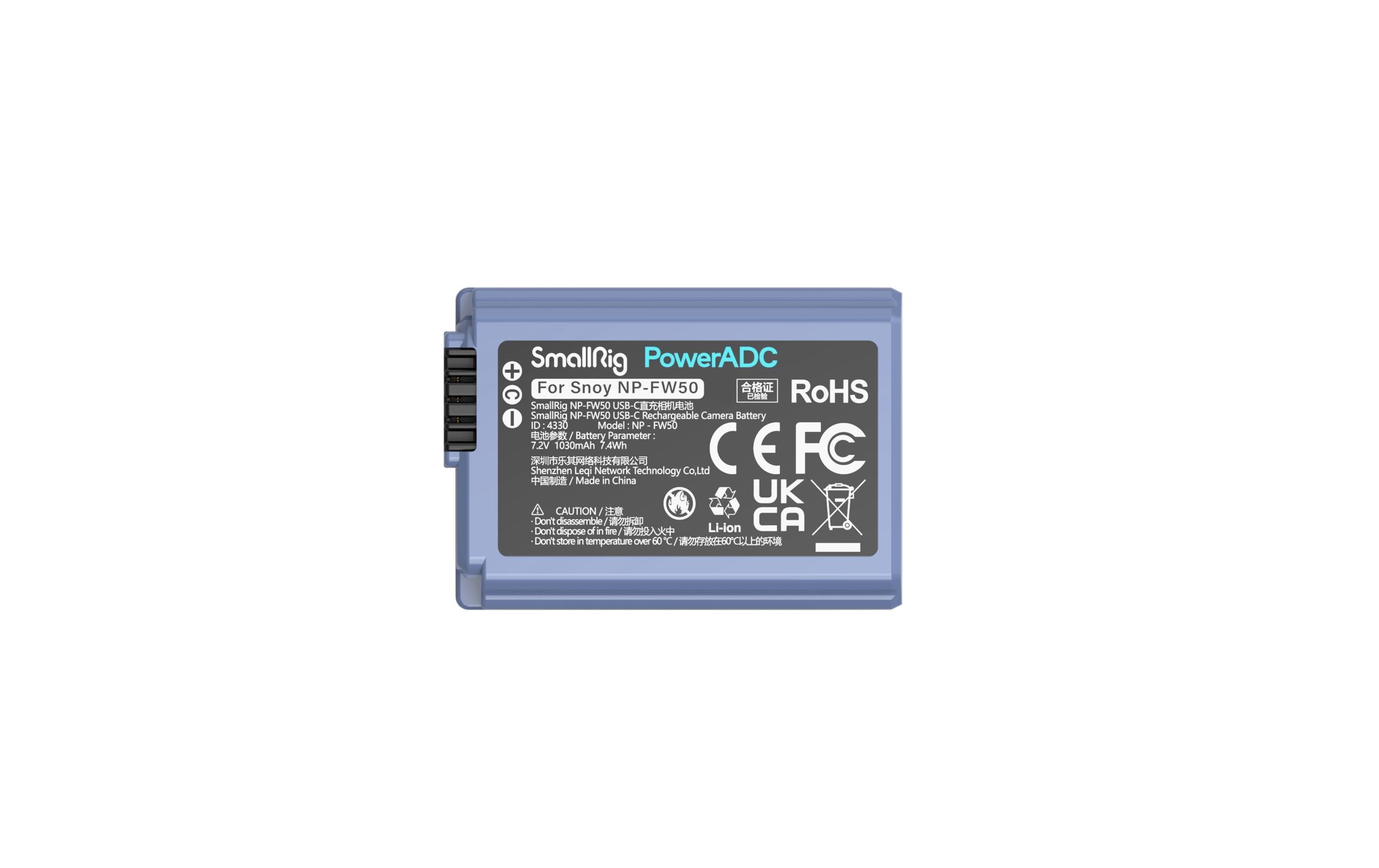 Smallrig Digitalkamera-Akku NP-FW50 USB-C