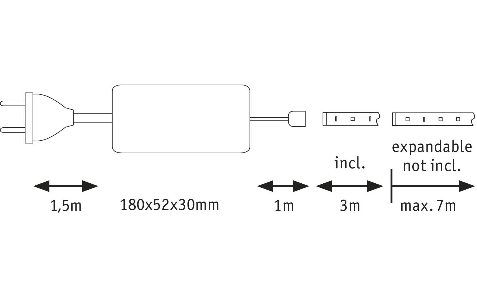 Paulmann LED-Stripe MaxLED 1000 2700 K, 3 m Basisset
