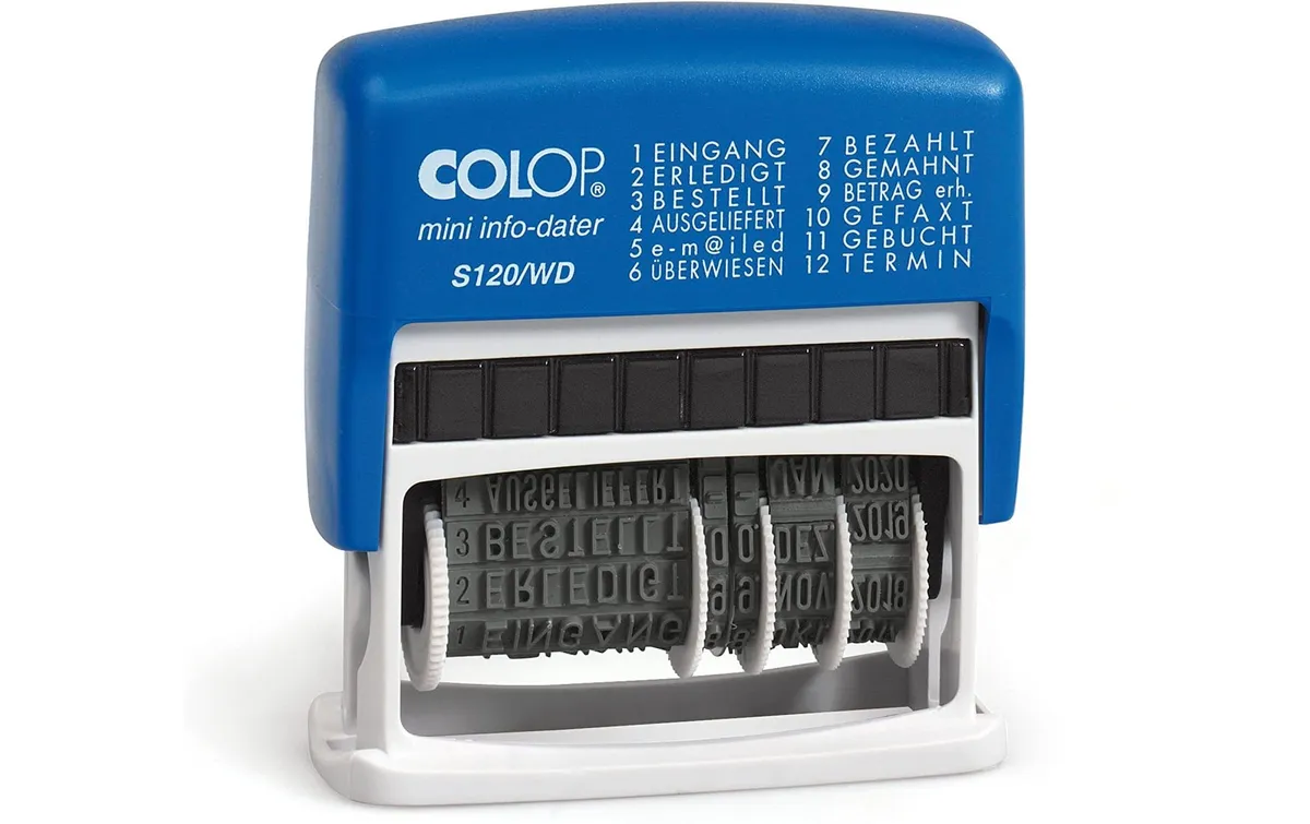 Colop Stempel Dater S120/WD Buchstaben/Zahlen, Blau/Schwarz Colop Stempel Dater S120/WD Buchstaben/Zahlen, Blau/Schwarz