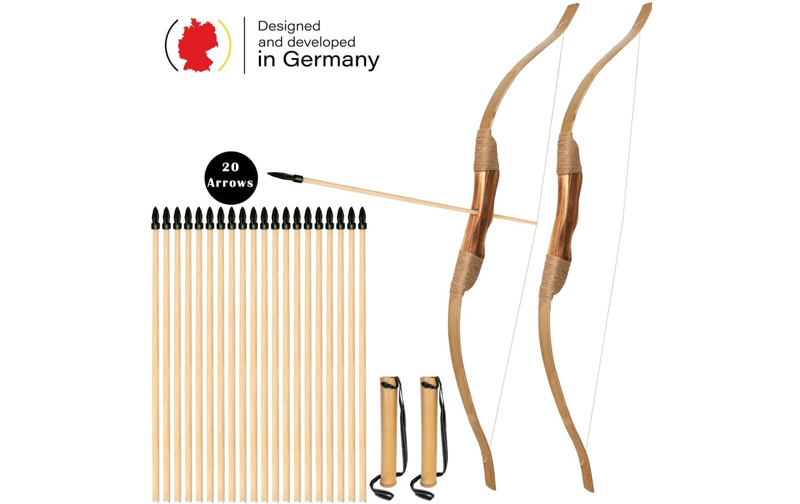 Bogenkönig Holzpfeile mit Gummispitze 20 Stück