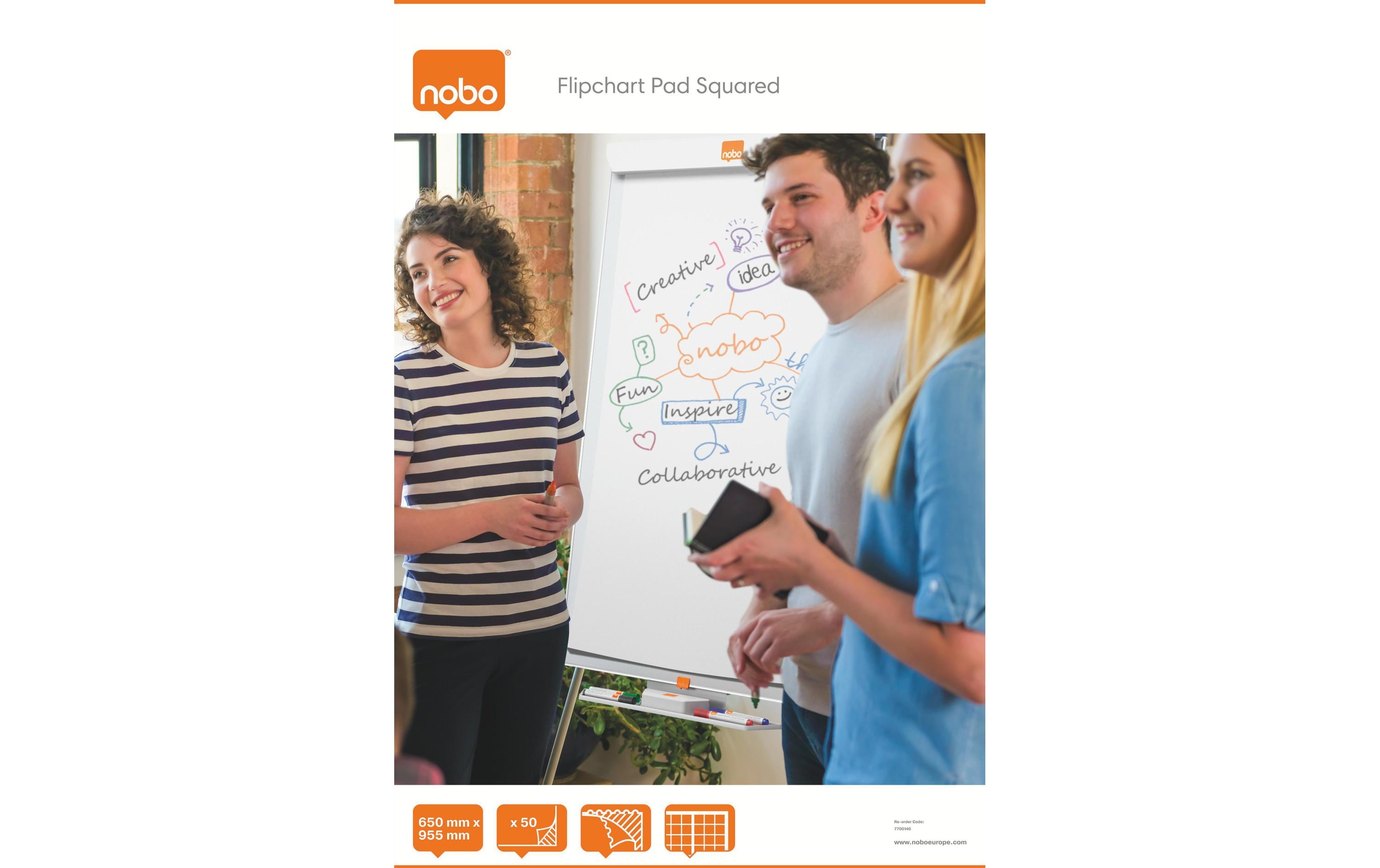 Nobo Flipchart 65 cm x 1 m Weiss 50 Stück Nobo Flipchart 65 cm x 1 m Weiss 50 Stück