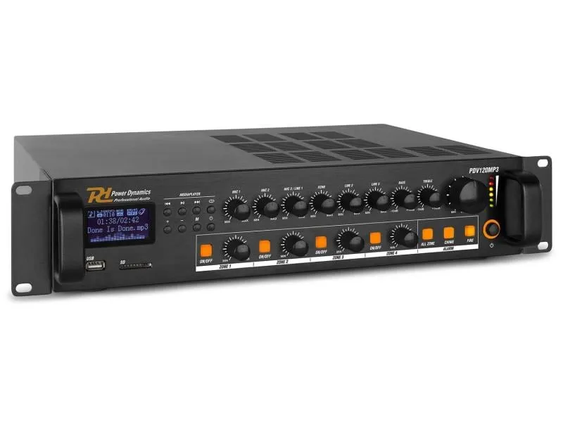 Power Dynamics Verstärker Pro PDV120 MP3 4-Zonen Mischer