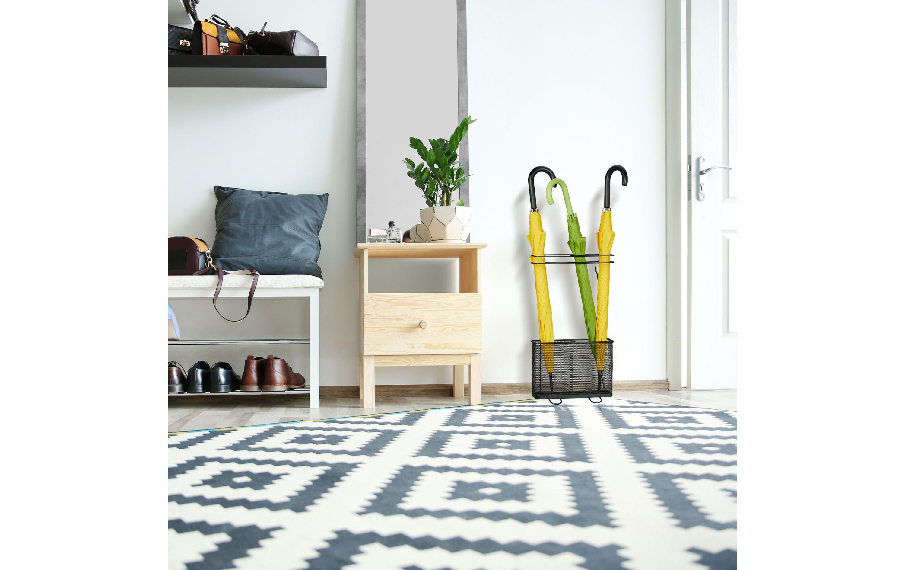 relaxdays Schirmständer eckig Schwarz