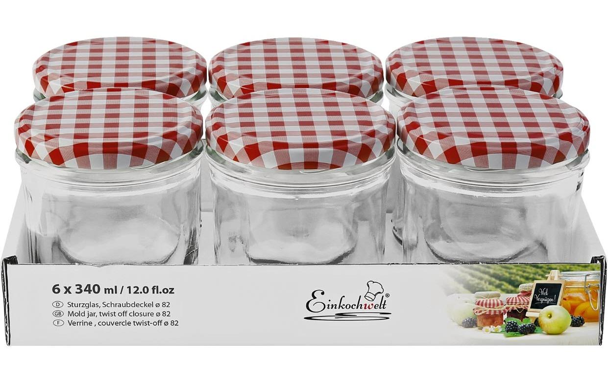 Einkochwelt Einmachglas 6 Stück, 340 ml, Ø 82 mm