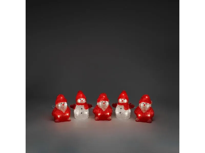 Konstsmide LED-Figur Acryl Schneemänner & Santas, 5er Set Konstsmide LED-Figur Acryl Schneemänner & Santas, 5er Set