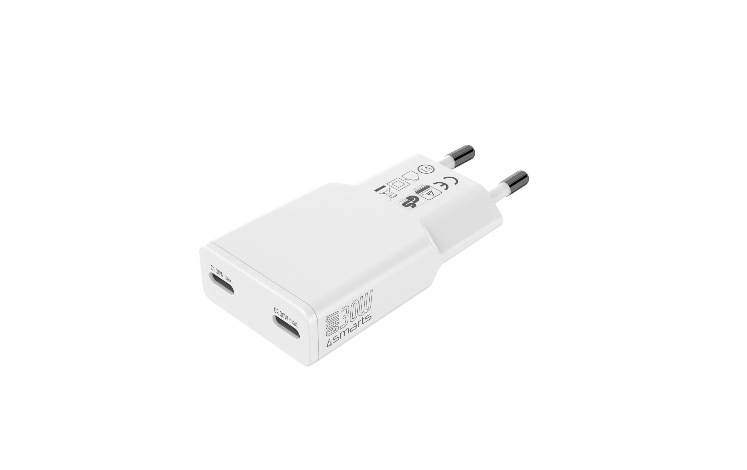 4smarts Netzladegerät PDPlug Slim Dual Weiss