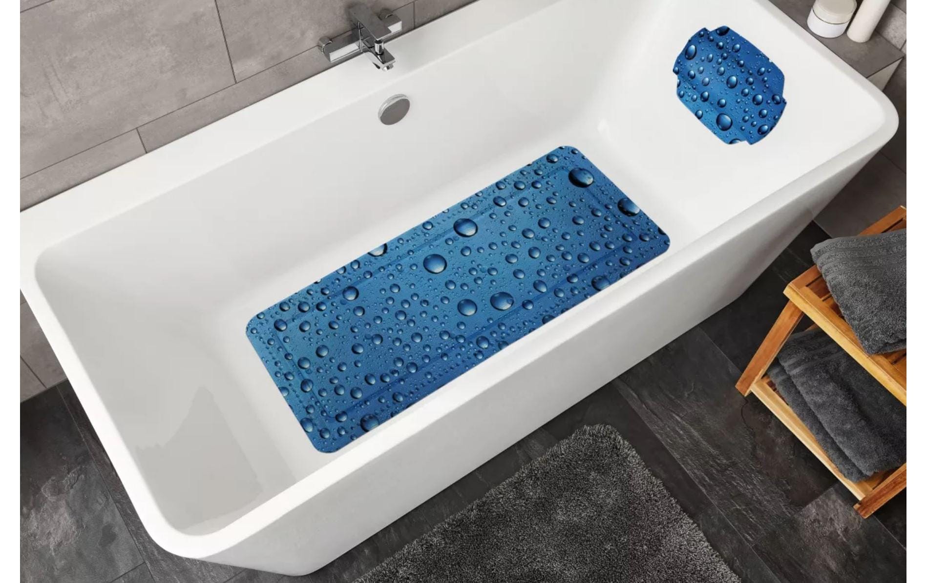 Kleine Wolke Badewanneneinlage Bubble 36 x 92 cm, Blau