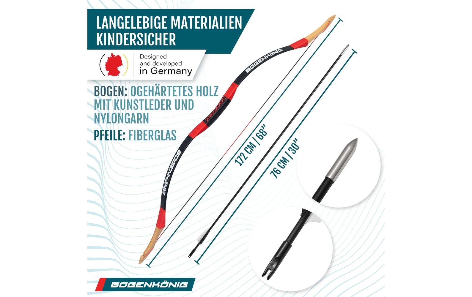 Bogenkönig Bogenschiess-Set mit Köcher 30 lbs