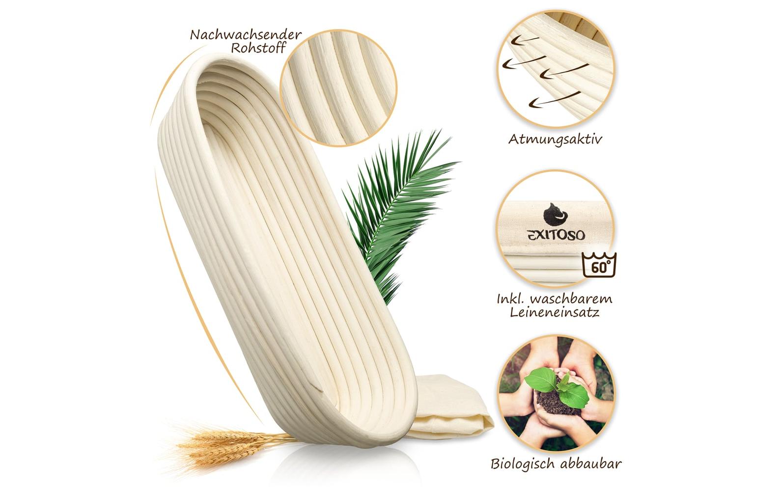 Exitoso Gärkorb Beige/Weiss Ø35 x 15 cm