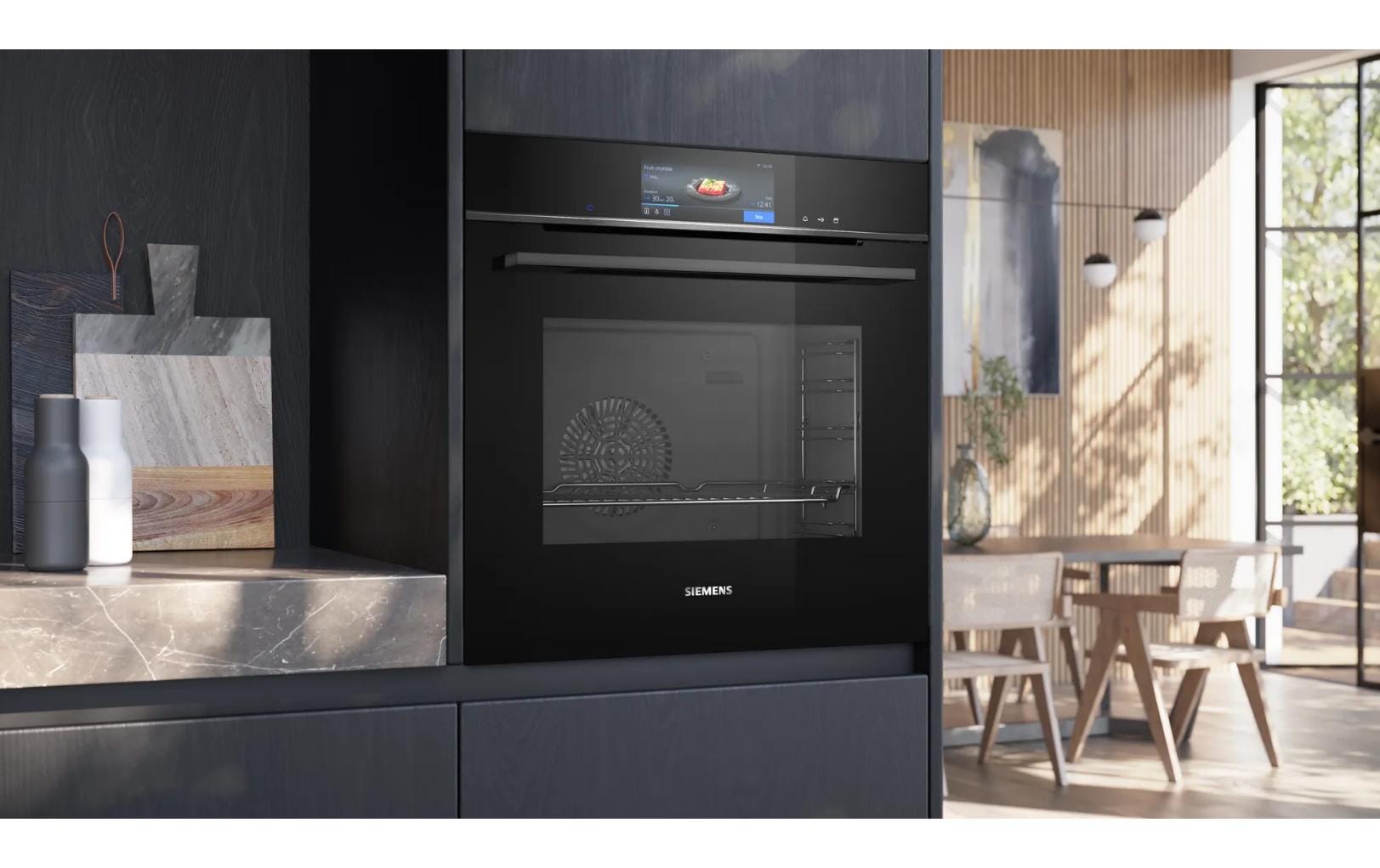 Siemens Einbaudampfbackofen iQ700 HS758G3B1C Schwarz A+