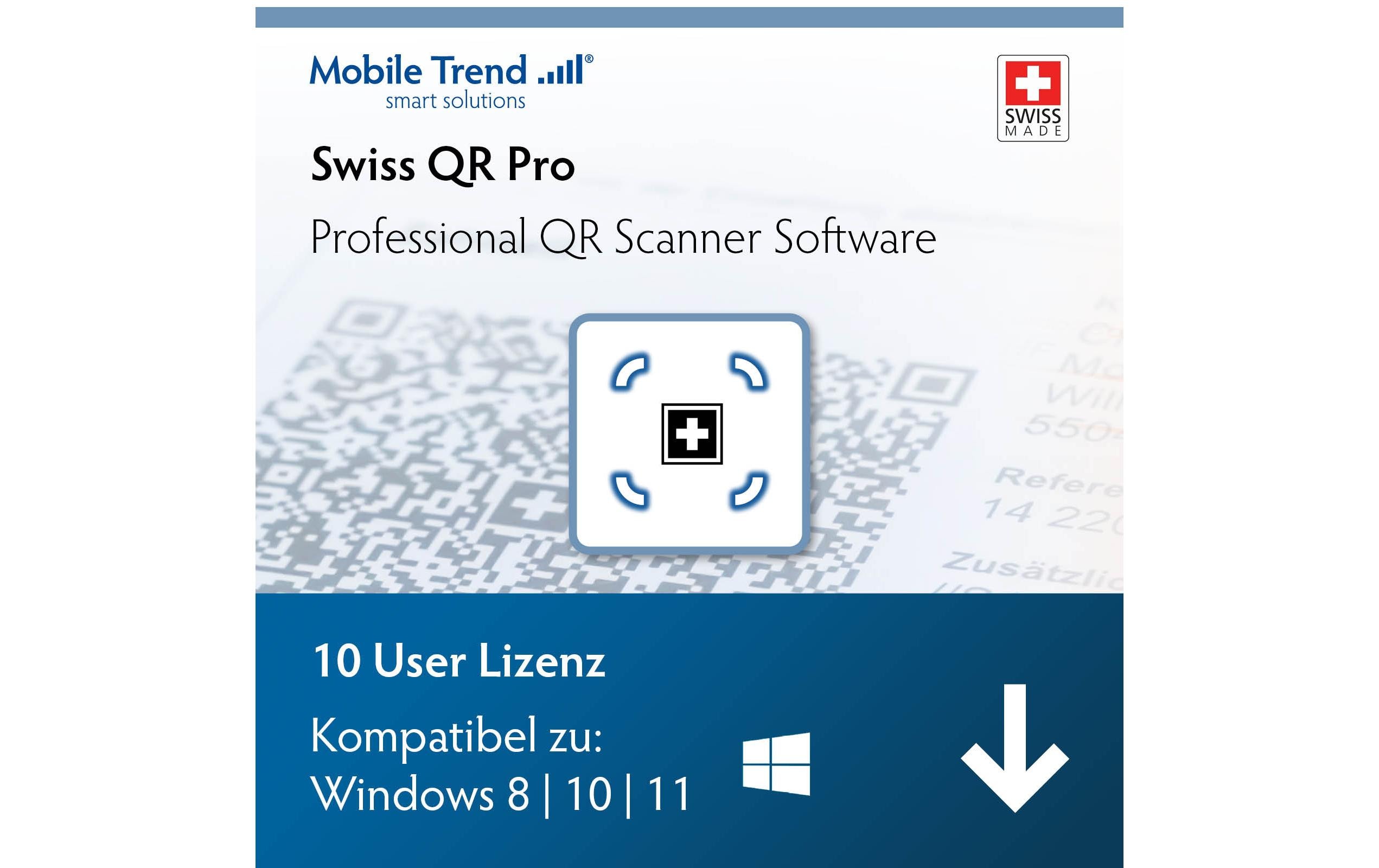 Mobiletrend Swiss QR Scanner Pro ESD, Vollversion, 10 User, DE/FR/EN/IT