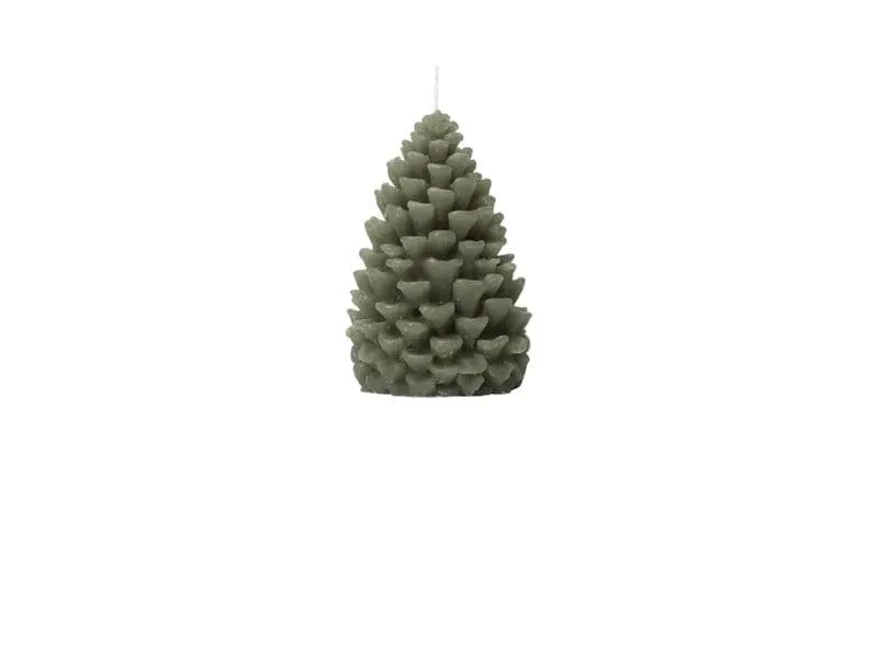 Broste Copenhagen Pine Figure Kerze Grape Leaf Green, 7 x 10 cm
