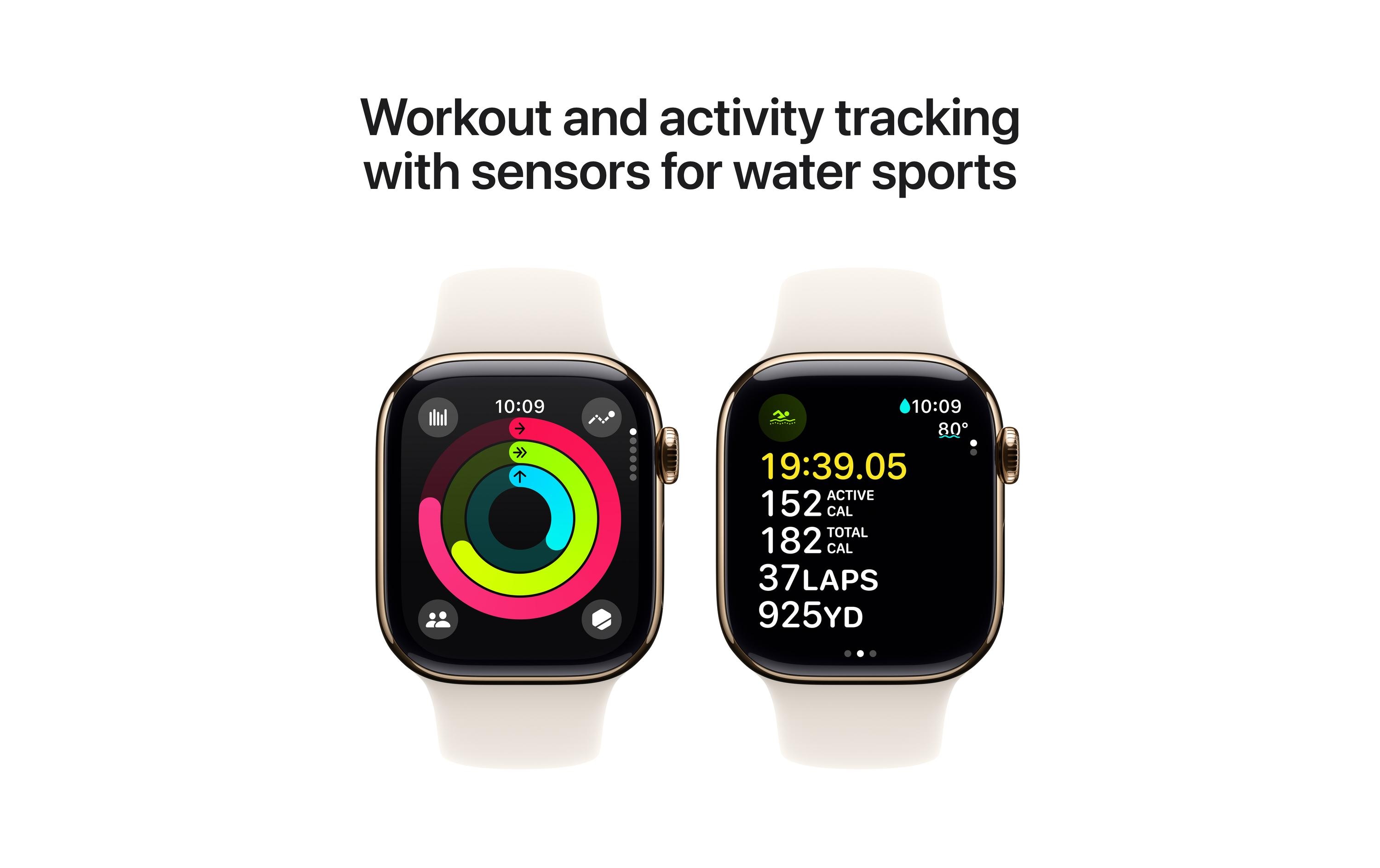 Apple Watch Series 10 42 mm LTE Titanium Rosegold Sport Weiss M/L
