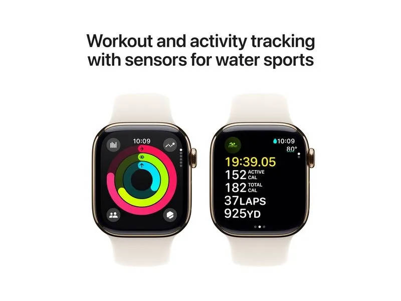Apple Watch Series 10 42 mm LTE Titanium Rosegold Sport Weiss S/M Apple Watch Series 10 42 mm LTE Titanium Rosegold Sport Weiss S/M