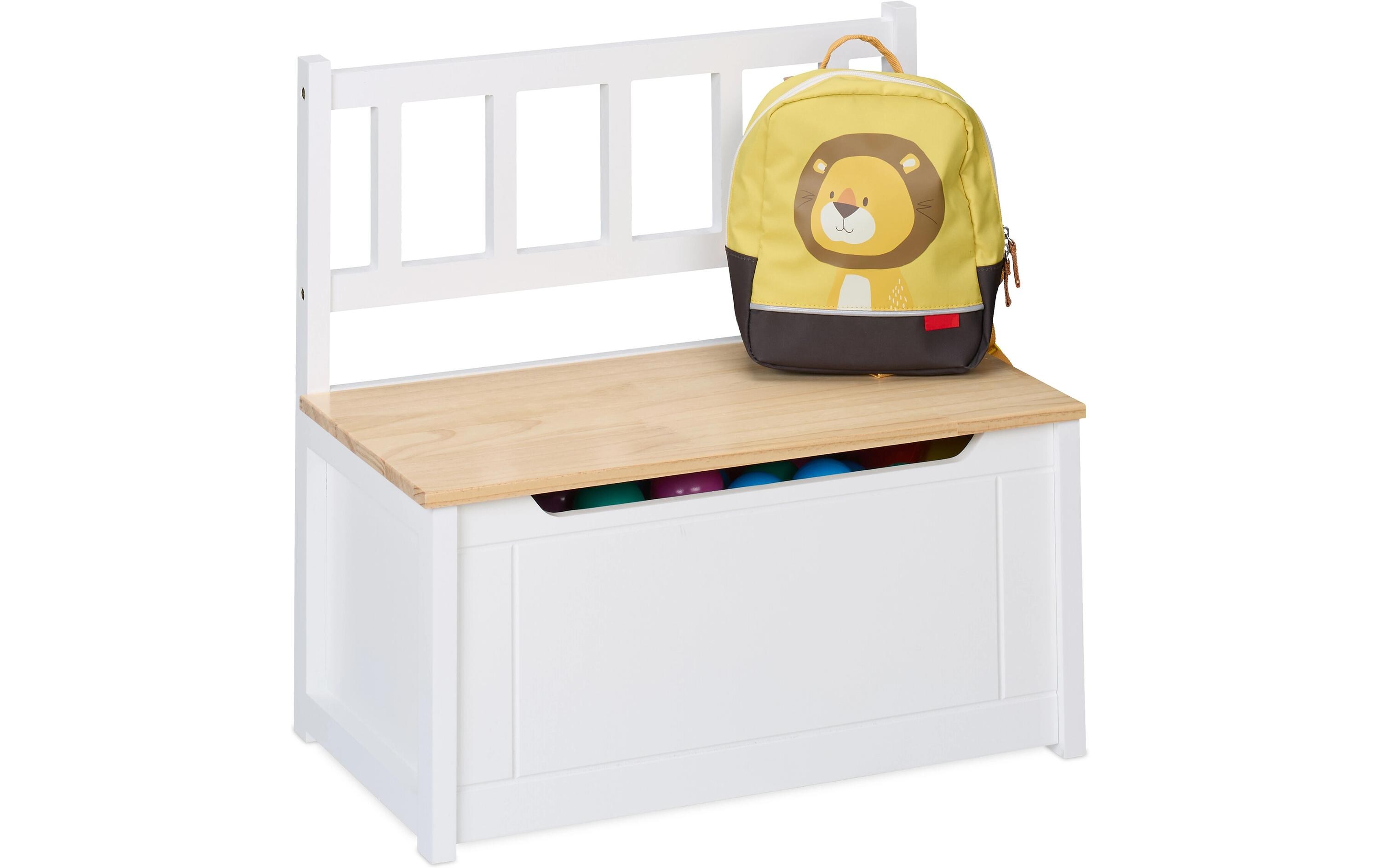 relaxdays Kindersitzbank Hellbraun; Weiss relaxdays Kindersitzbank Hellbraun; Weiss