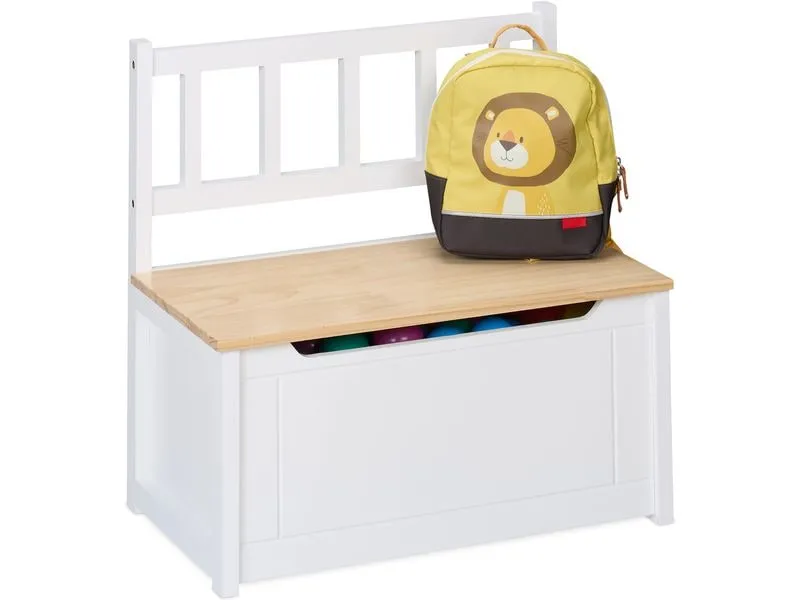 relaxdays Kindersitzbank Hellbraun; Weiss relaxdays Kindersitzbank Hellbraun; Weiss