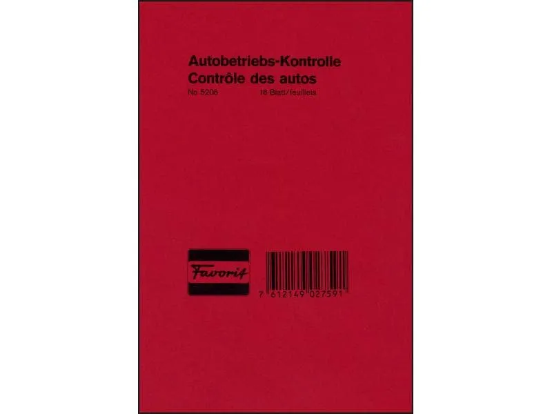 Favorit Durchschreibeblock Autobetriebs-Kontrolle 16 Blatt Favorit Durchschreibeblock Autobetriebs-Kontrolle 16 Blatt