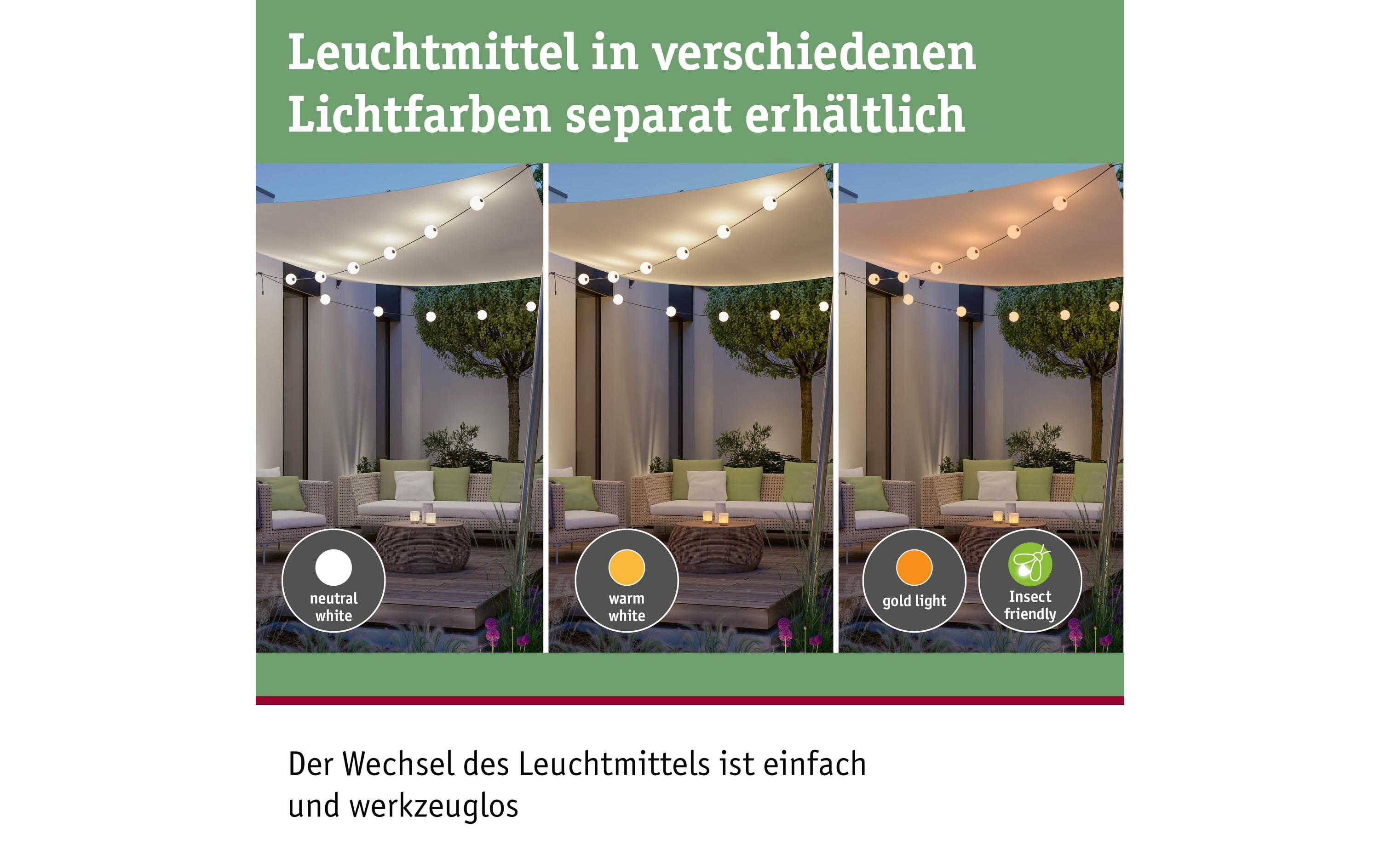 Paulmann LED Lichterkette Plug & Shine Naima 5.88 m, WW, Schwarz