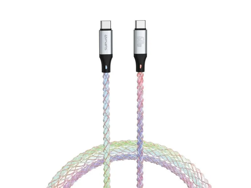 4smarts USB 2.0-Kabel USB-C RGBCord 60W USB C - USB C 1.5 m