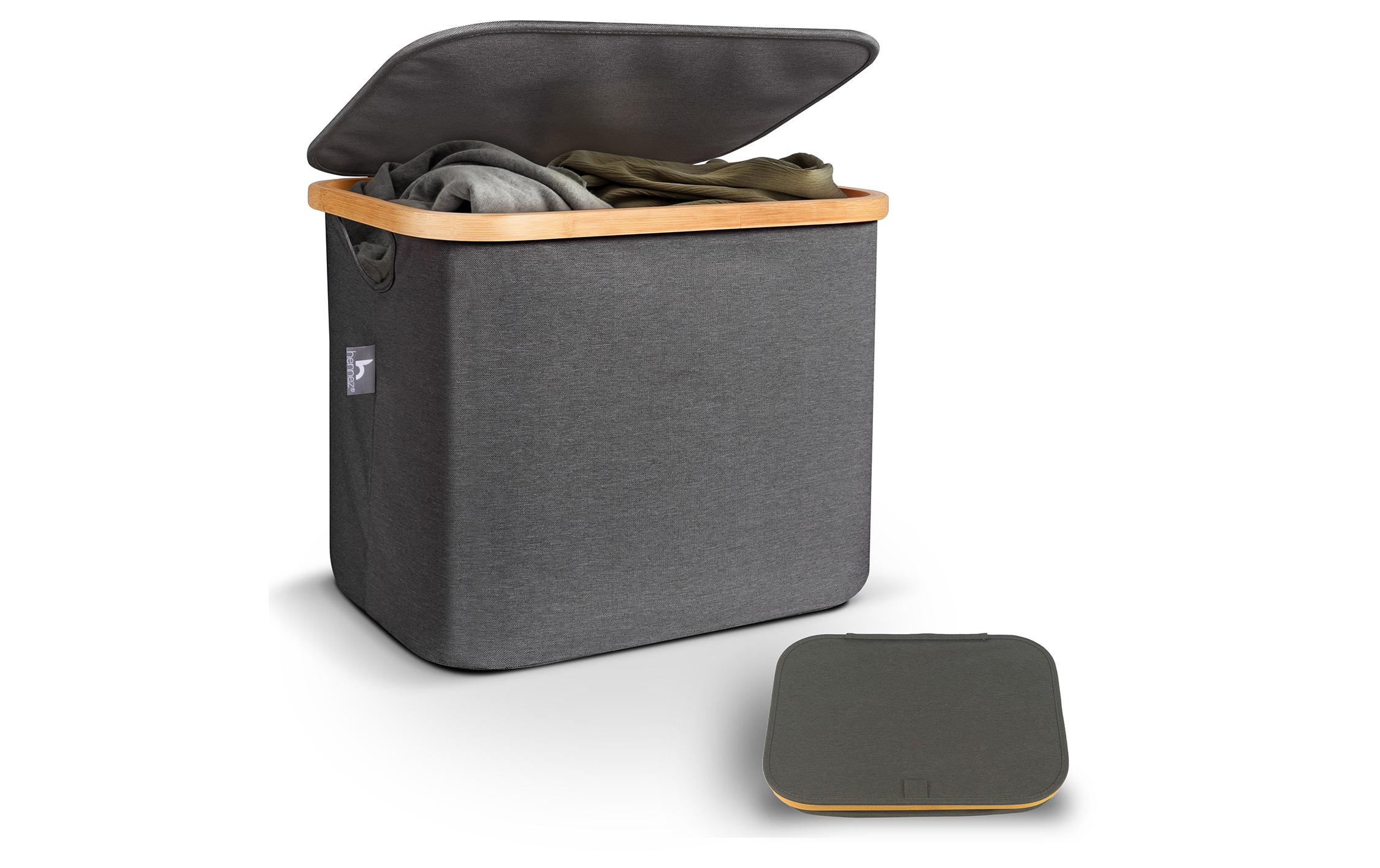 Hennez Wäschekorb Adrian 40 l, Anthrazit/Nature