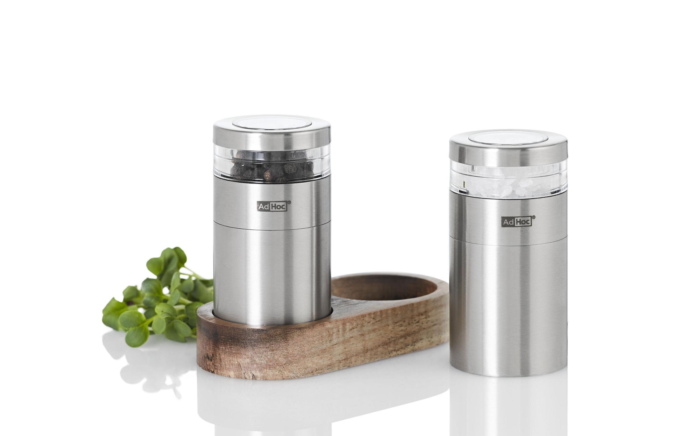 AdHoc Salz- und Pfeffermühle Menage Molto 9.5 cm, Silber