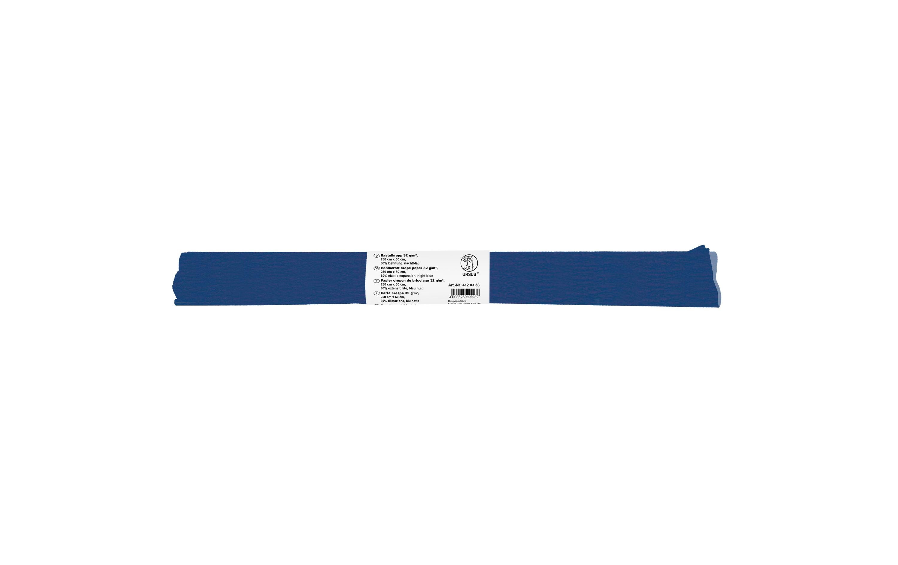 URSUS Krepppapier 50 cm x 2.5 m, 32 g/m², Nachtblau