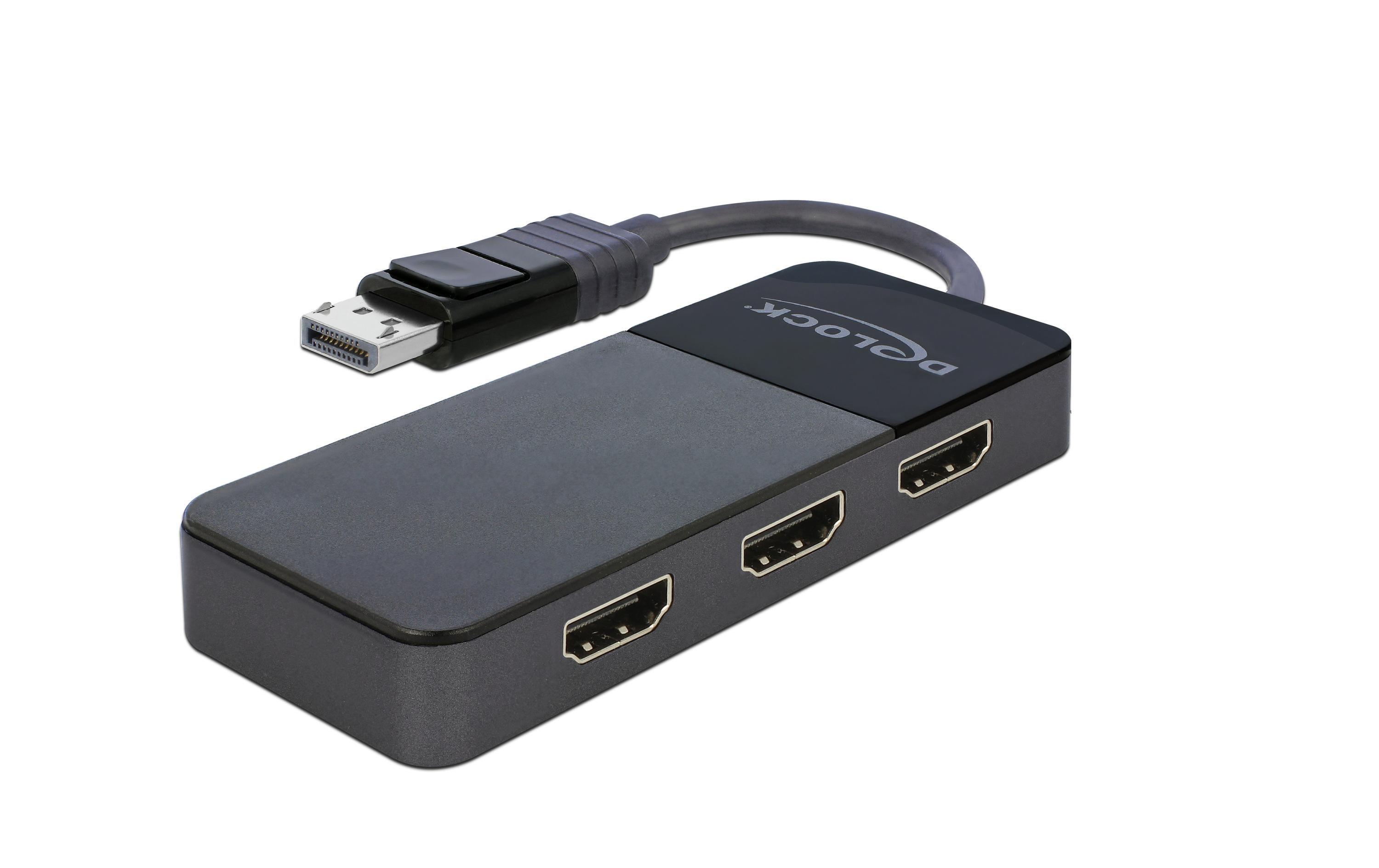Delock 3-Port Signalsplitter DisplayPort - 3x HDMI Delock 3-Port Signalsplitter DisplayPort - 3x HDMI