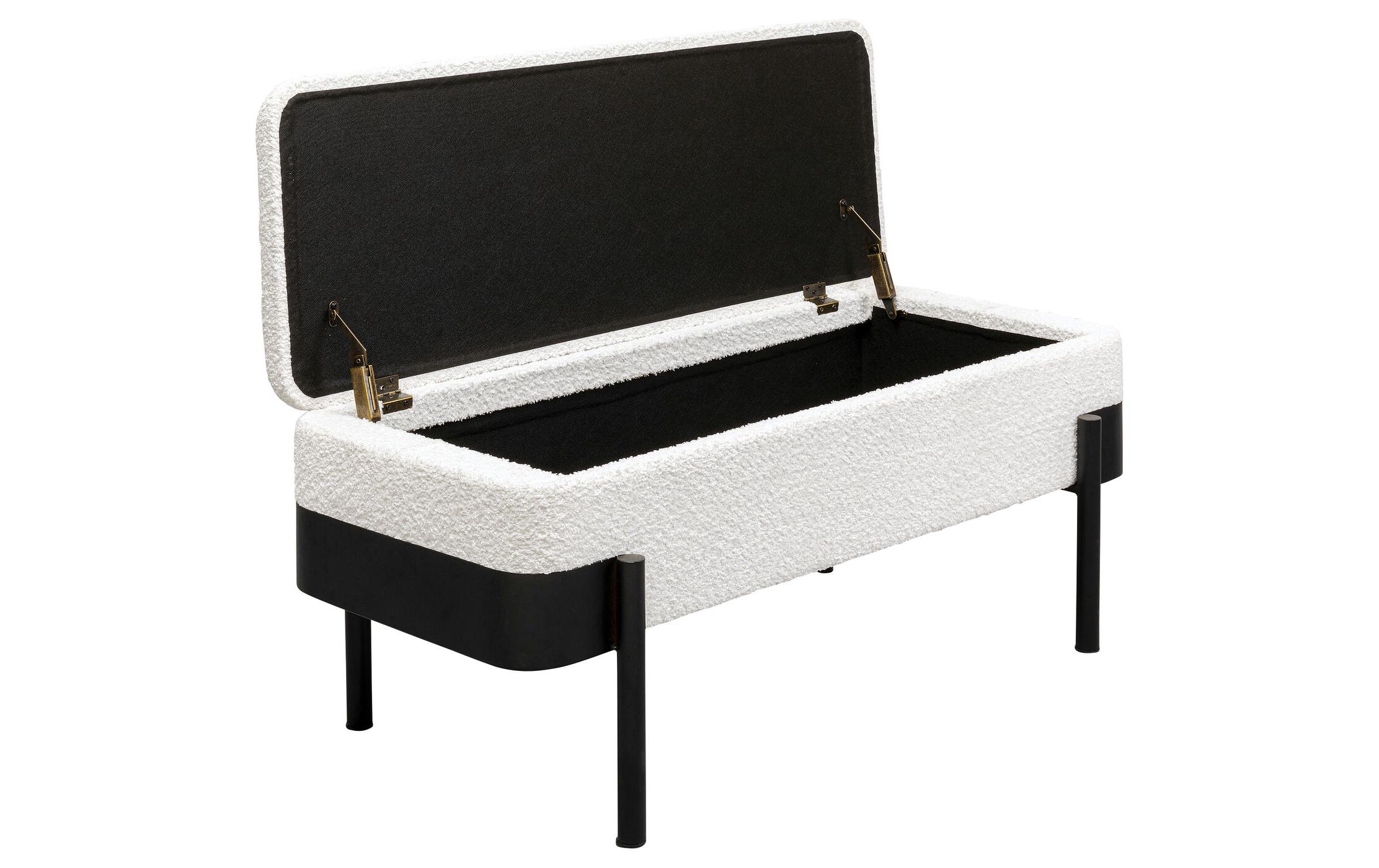 Kare Sitzbank Angelo Storage 101 cm, Weiss-Schwarz