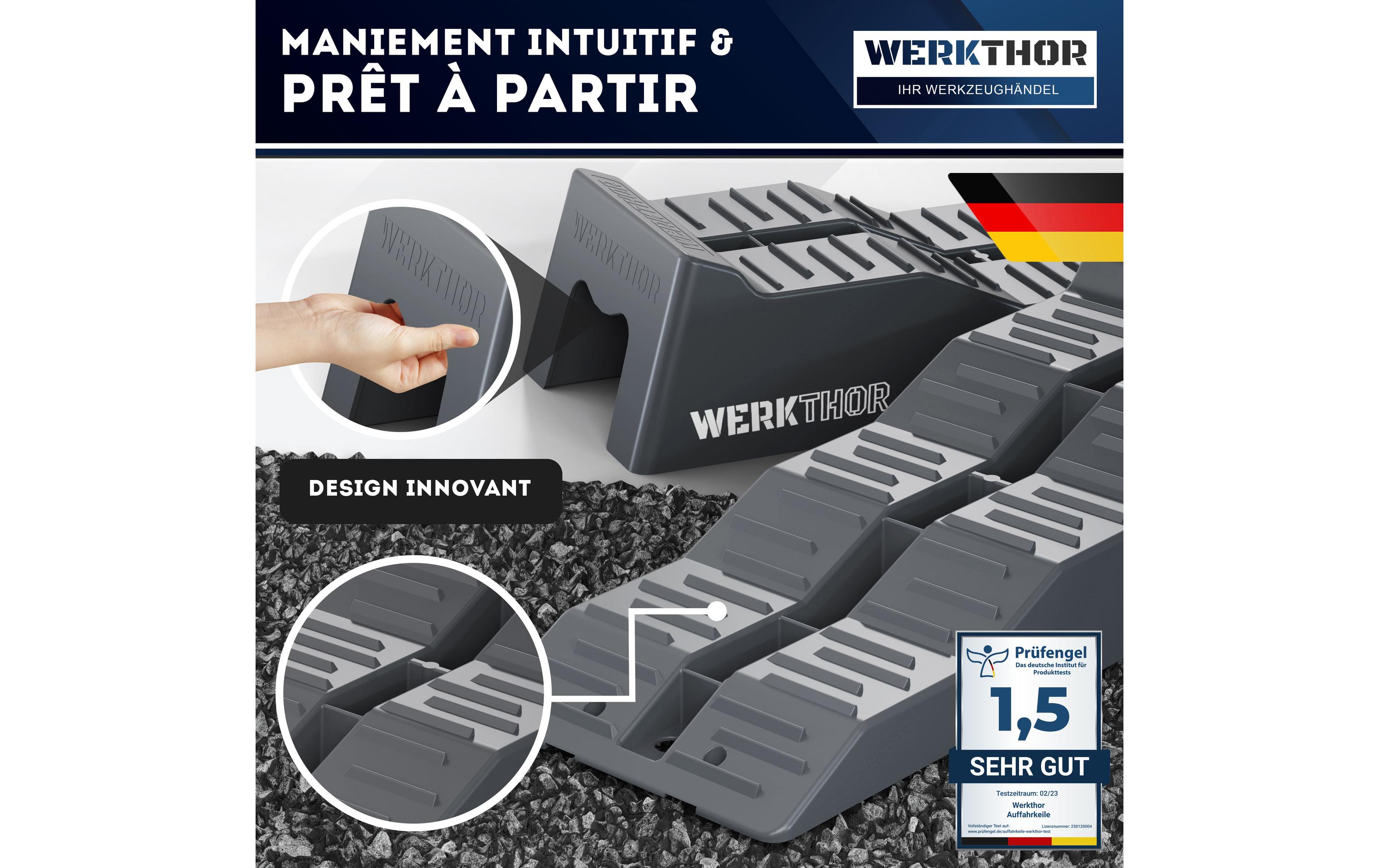 Werkthor Flache Auffahrkeile 2er Set, Grau