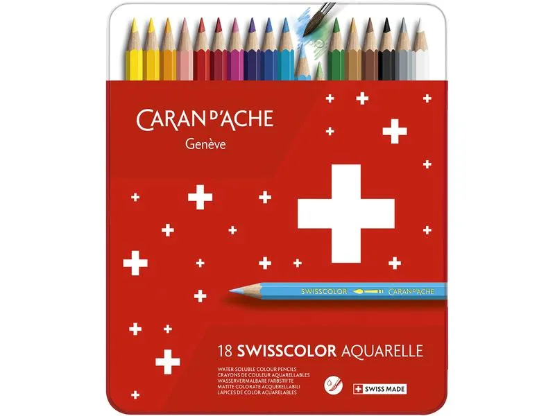 Caran d'Ache Aquarellfarbstifte Swisscolor 18 Stück Caran d'Ache Aquarellfarbstifte Swisscolor 18 Stück