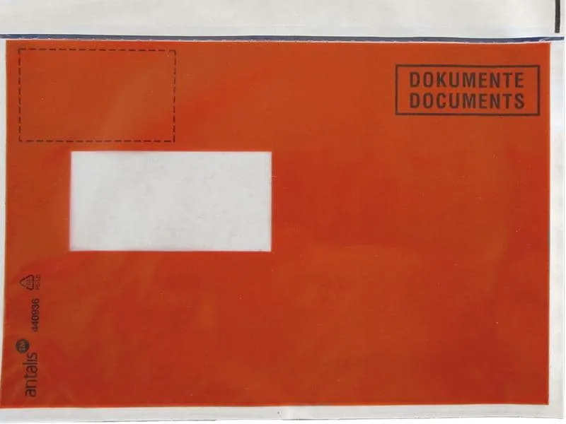 Antalis Dokumententasche C5 Druck, Fenster links, 1000 Stück, Rot