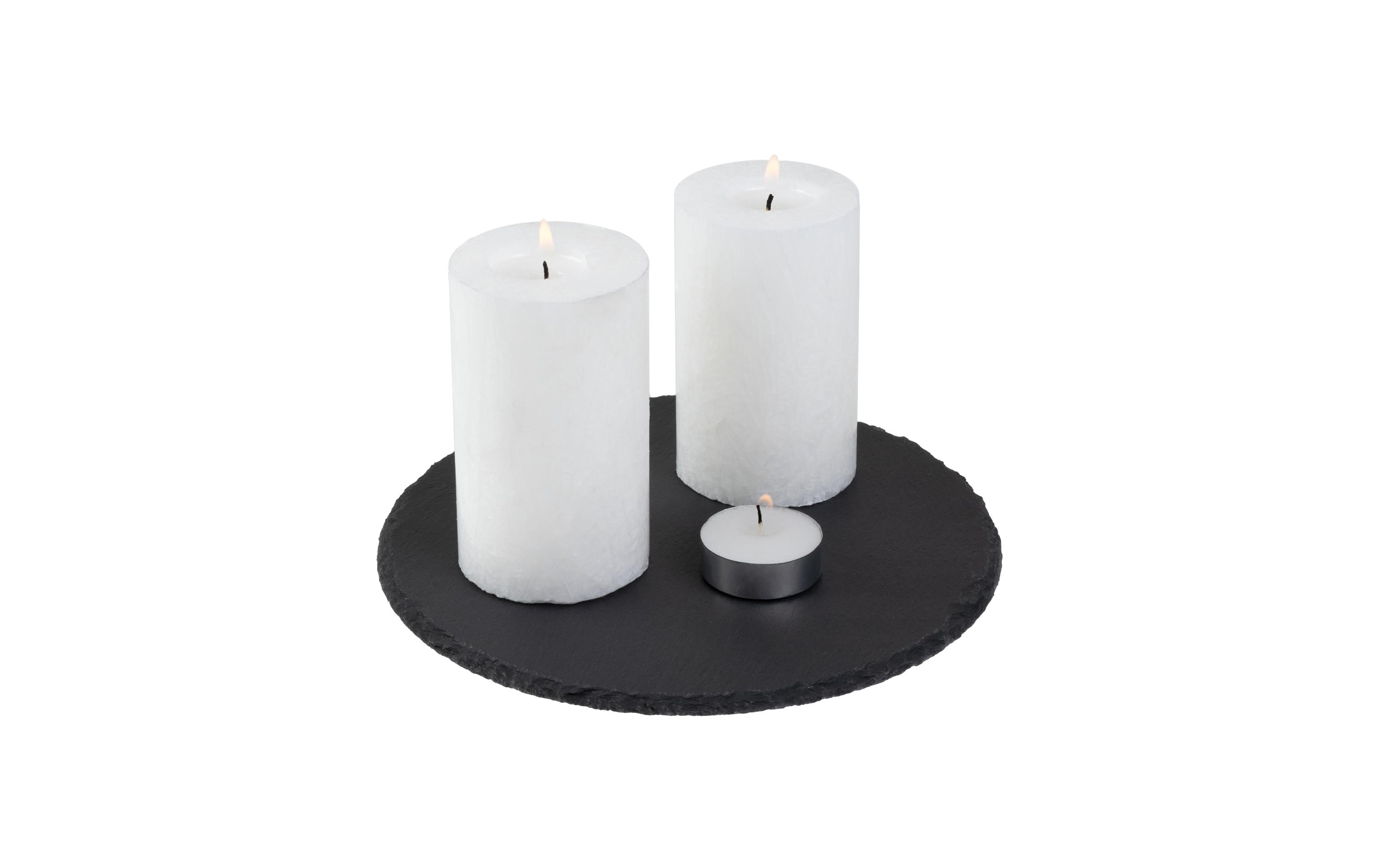 COCON Kerzenuntersetzer Ø 20 cm, Schiefer, Schwarz