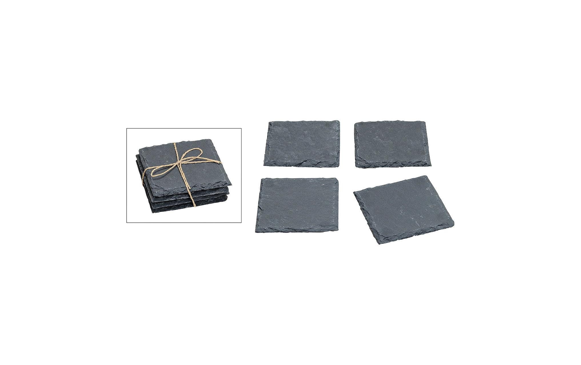 G. Wurm Glasuntersetzer 10 cm, 4 Stück, Grau